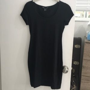 H&M Basics Black T-shirt Dress